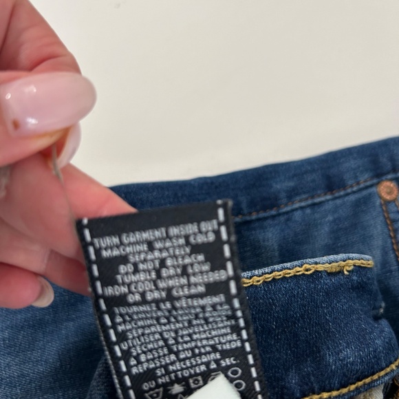 7 FOR ALL MANKIND ankle Guenevere jeans medium blue women’s size 25 ripped jeans - Picture 14 of 15